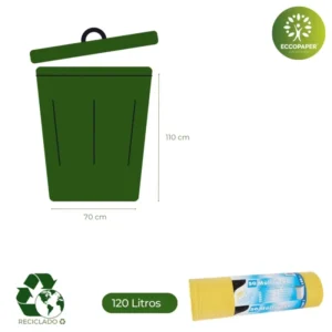 Bolsa para Basura 70 Litros económica y resistente, ideal para comercios comprometidos.