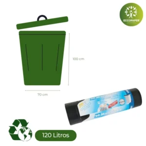 Bolsa para Basura 70 Litros reciclada y práctica, ideal para comercio ecológico.