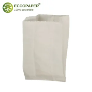 Bolsa para panaderías 42x15x7cm de papel biodegradable, económica y práctica.