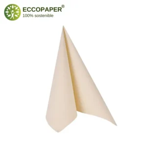 Papel biodegradable en servilletas 40x40cm, ideales para reducir la huella de carbono global.