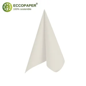 Papel reciclable en servilletas 40x40cm, compromiso con la sostenibilidad y reducción de la contaminación.