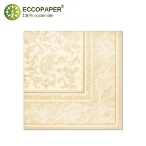 Papel biodegradable en servilletas 40x40cm, compromiso ambiental y reducción de la contaminación.