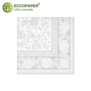 Papel reciclado en servilletas 40x40cm, ideales para cumplir con la normativa ambiental europea.