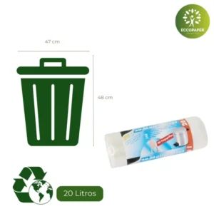 Bolsa para Basura 20 Litros económica y reciclable, ideal para comercios responsables.