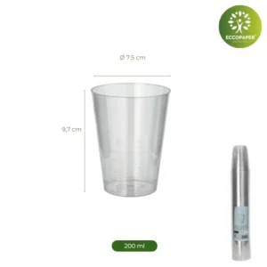 Vasos Reutilizables 200ml, resistentes y ecológicos para tu día a día.
