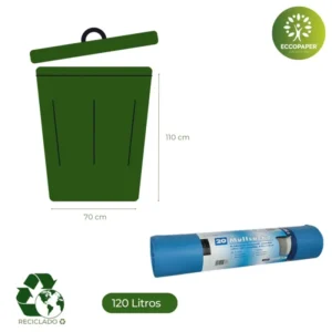 Sacos Resistentes para Basura 120 Litros, reciclables y sostenibles, perfectos para eventos grandes.