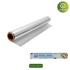 Papel Aluminio 10mts x 30cm para uso doméstico y profesional.