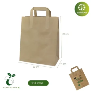 Bolsa para basura compostable de 10 litros, perfecta para hogares que priorizan la sostenibilidad y el reciclaje.