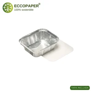 Bandejas de Aluminio 500ml, perfectas para servicios de comida rápida y catering.