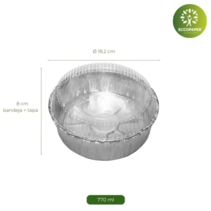 Envase para pollos asados 770ml, resistente y sostenible.