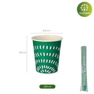 Vasos de cartón decorados 200ml, resistencia y diseño para cada ocasión.