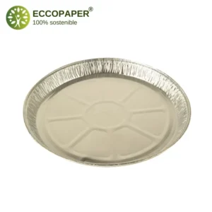 Bandejas de Aluminio Ø27x2.2cm, funcionales para catering y eventos con alimentos redondos.