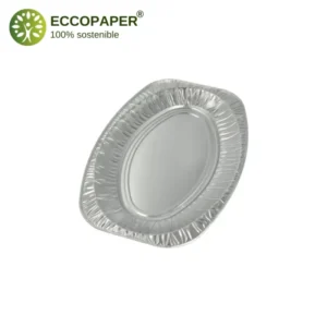 Bandejas de Aluminio 43x29cm, diseñadas para transportar alimentos voluminosos de forma segura.
