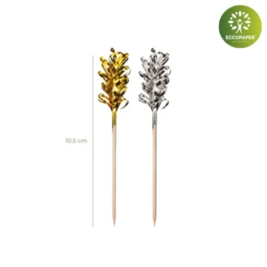 Palillos Decorativos 10.5cm sostenibles para eventos y catering.