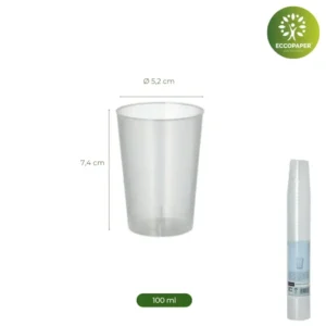 Vasos irrompibles 100ml para una durabilidad superior.