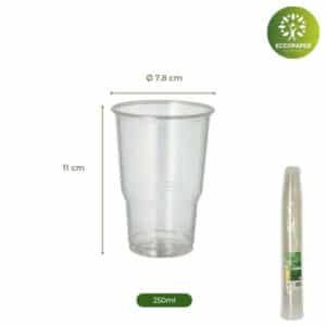 Vasos Bioplástico Natural  250ml