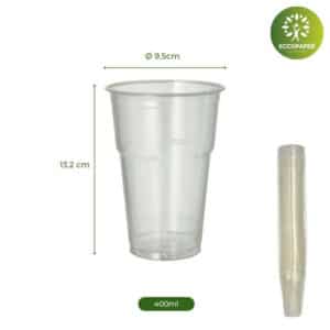 Vasos Bioplástico Natural  400ml