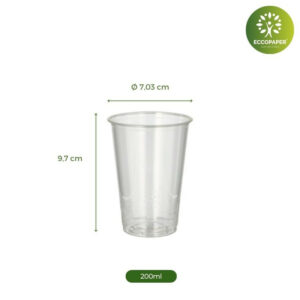 Vasos Bioplástico Natural  200ml