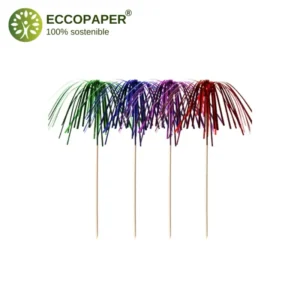 Palillos Decorativos 15.5cm sostenibles para uso en catering.