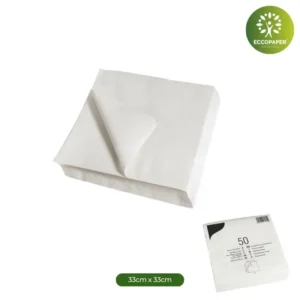 Servilletas Sostenibles 33x33cm, perfectas para quienes desean hacer su evento más verde y consciente.