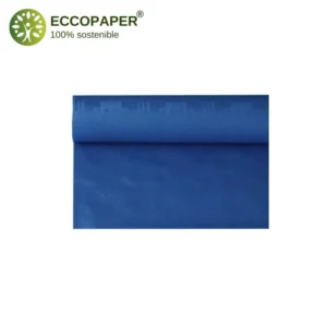 Papel reciclado 8mts x 1.2mts convertido en mantel sostenible para eventos.