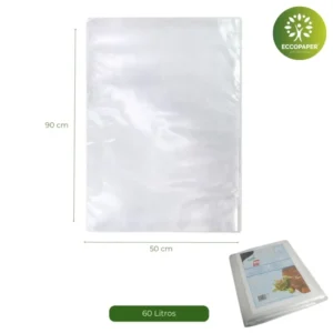 Bolsa para congelados 90x50cm transparente, económica y resistente, ideal para grandes cantidades.