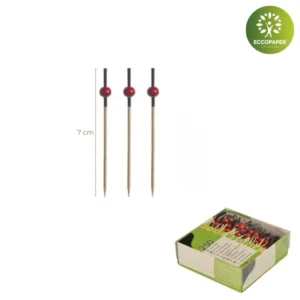 Compactos y funcionales, pinchos decorativos 7cm biodegradables.