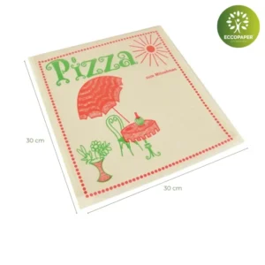 Bolsa para pizzas 30x30cm, ideal para raciones personalizadas de pizza, con motivos de pizzería.