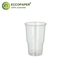 Vasos sostenibles Bioplástico Natural 250ml.