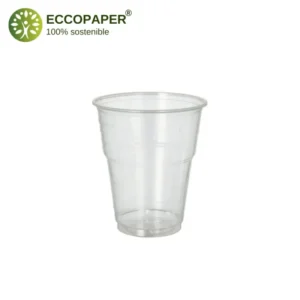 Vasos Bioplástico Natural 300ml para bebidas frías.