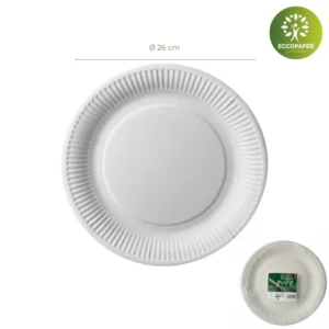 Innovación sostenible en platos redondos Ø26cm para catering consciente.