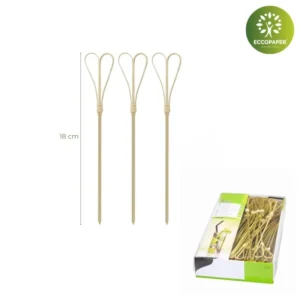 Pinchos decorativos biodegradables 18cm para aperitivos elegantes.