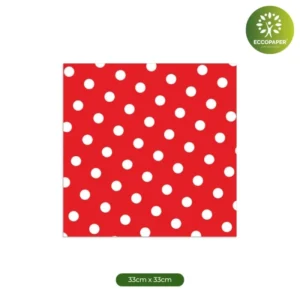 Servilletas Sostenibles 33x33cm, perfectas para mantener tu evento responsable con el medio ambiente.