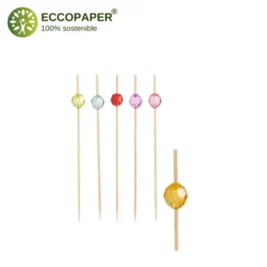 Pinchos decorativos biodegradables 12cm para platos originales.