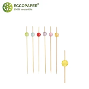 Compactos y sostenibles, pinchos decorativos 12cm biodegradables.