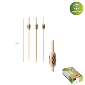 Innovación ecológica en pinchos decorativos 12cm biodegradables.