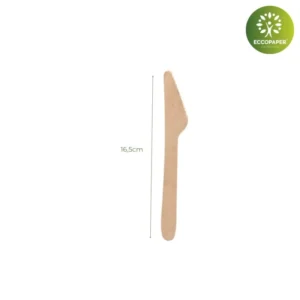 Cuchillo de madera 16.5cm ideal para catering ecológico.