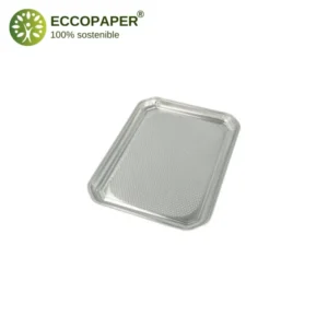 Bandejas de Aluminio 35x26cm, resistentes y adecuadas para servicios de catering de alta demanda.