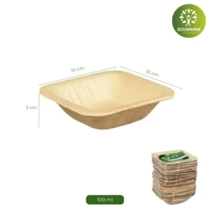 Bowl de Hoja de Palma 100ml, biodegradable y sostenible.