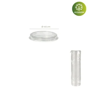 Tapas plana para salseras Ø4.6cm, ideal para sellar salseras pequeñas y mantener el contenido fresco.