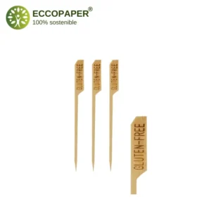Pinchos decorativos biodegradables 12cm para eventos sostenibles.