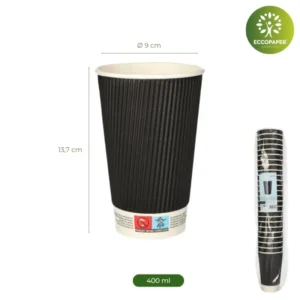 Vasos de 400ml para disfrutar de tu café favorito.