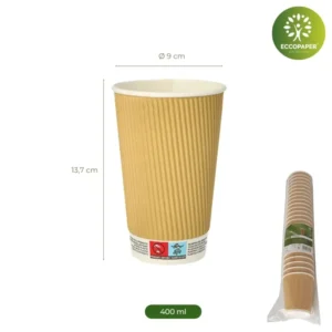 Vasos para Café 400ml, diseño resistente al calor.