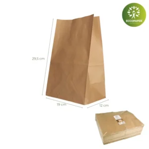 Bolsa SOS 29.5x19x12cm, perfecta para empaques grandes de panadería y alimentos.