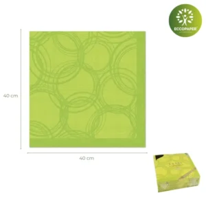 Servilletas reciclables 40x40cm para restaurantes y eventos sostenibles.