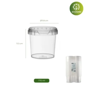 Tarrinas Herméticas 770ml para almacenamiento ecológico.