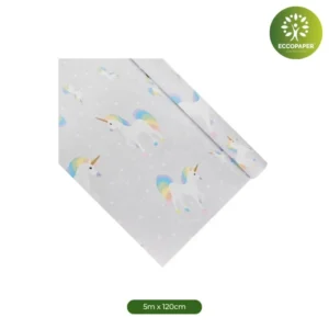 Manteles de papel ECCO 5mts x 120cm, ideales para mesas pequeñas en reuniones familiares.