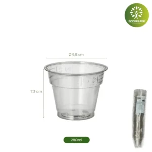 Vasos Para Granizados 280ml, diseño práctico y funcional.