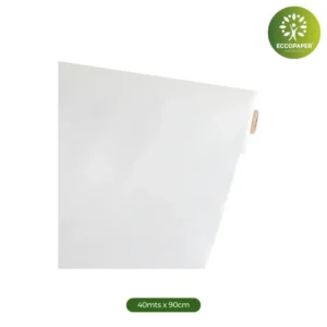 Rollo de manteles biodegradables 40mts x 90cm para eventos sostenibles.