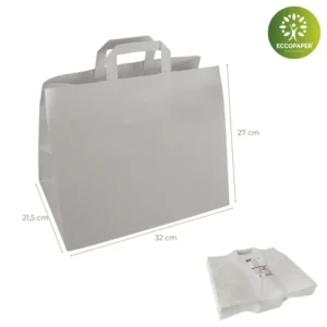 Bolsas Kraft Take Away 27x21.5x32cm perfectas para delivery sostenible.